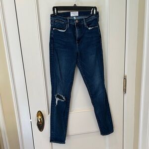 Frame Le High Skinny Women's Distressed Blue Jeans Sz 27